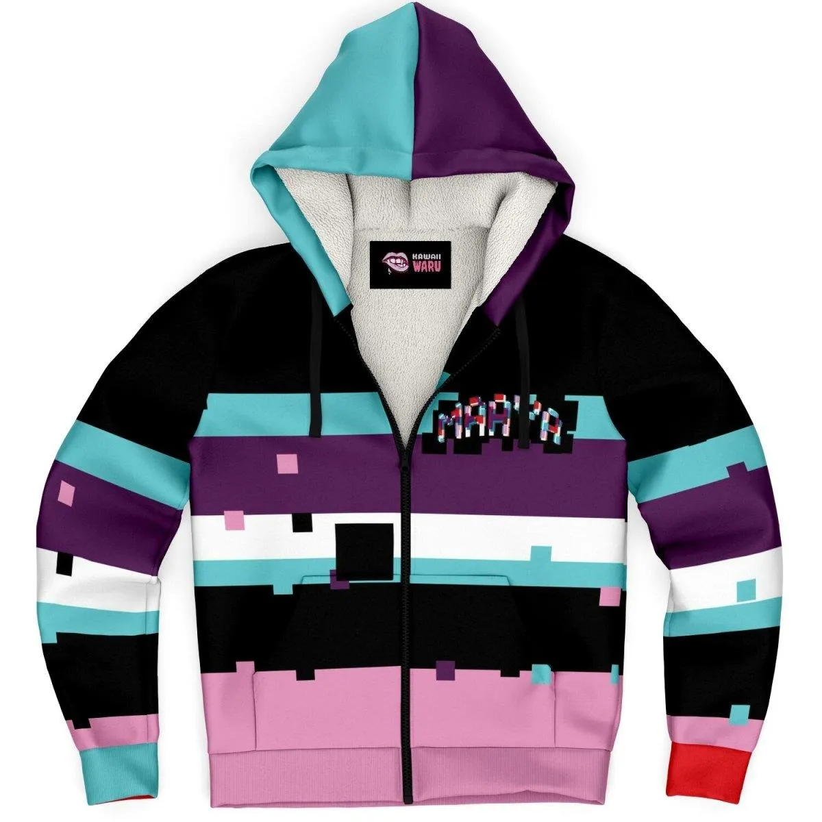 Maaya Creepy Cute anime 3D Glitch Sherpa Jacket Hoodie