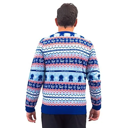 Mad Engine Pabst Fair Isle Beer Adult Unisex Holiday Ugly Christmas Sweater