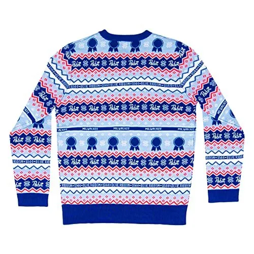 Mad Engine Pabst Fair Isle Beer Adult Unisex Holiday Ugly Christmas Sweater