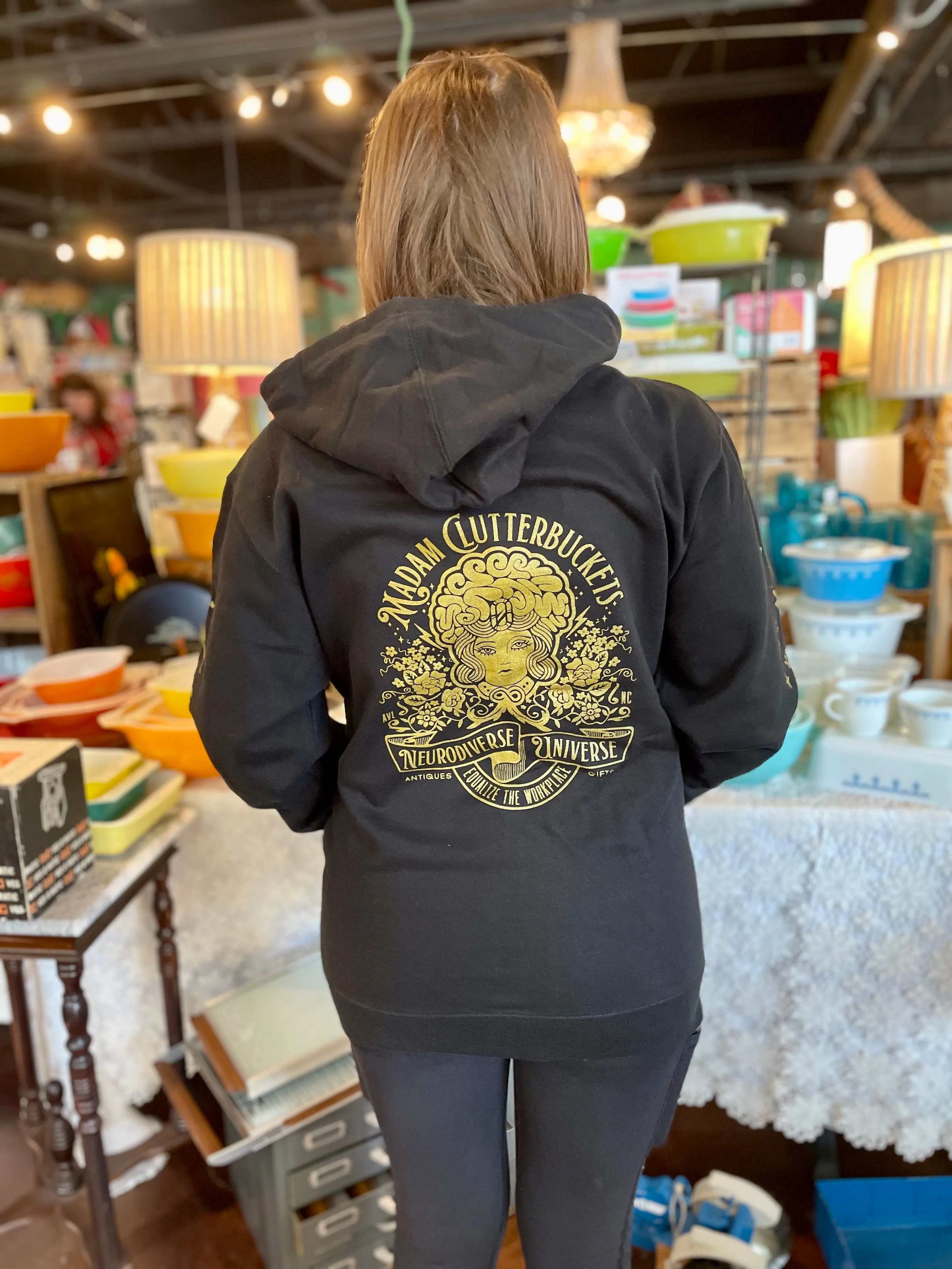 Madam Clutterbucket's Neurodiverse Universe Logo Hoodies!