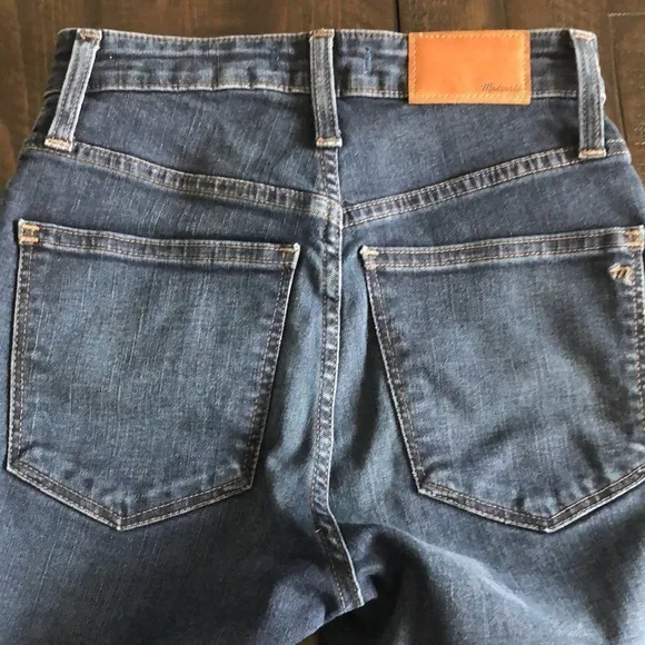 Madewell 24 High Rise Curvy Fit Dark Blue Denim Stretchy Skinny Premium Jeans