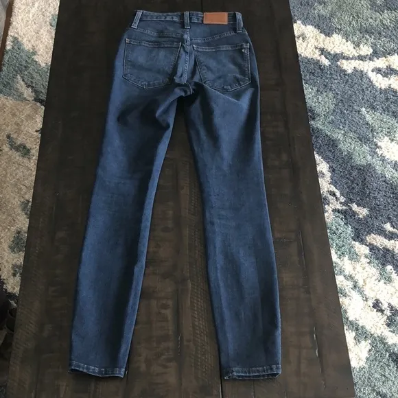 Madewell 24 High Rise Curvy Fit Dark Blue Denim Stretchy Skinny Premium Jeans