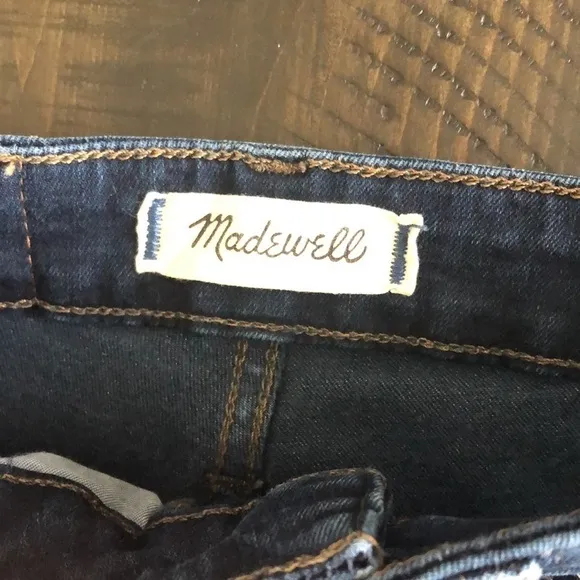 Madewell 24 High Rise Curvy Fit Dark Blue Denim Stretchy Skinny Premium Jeans