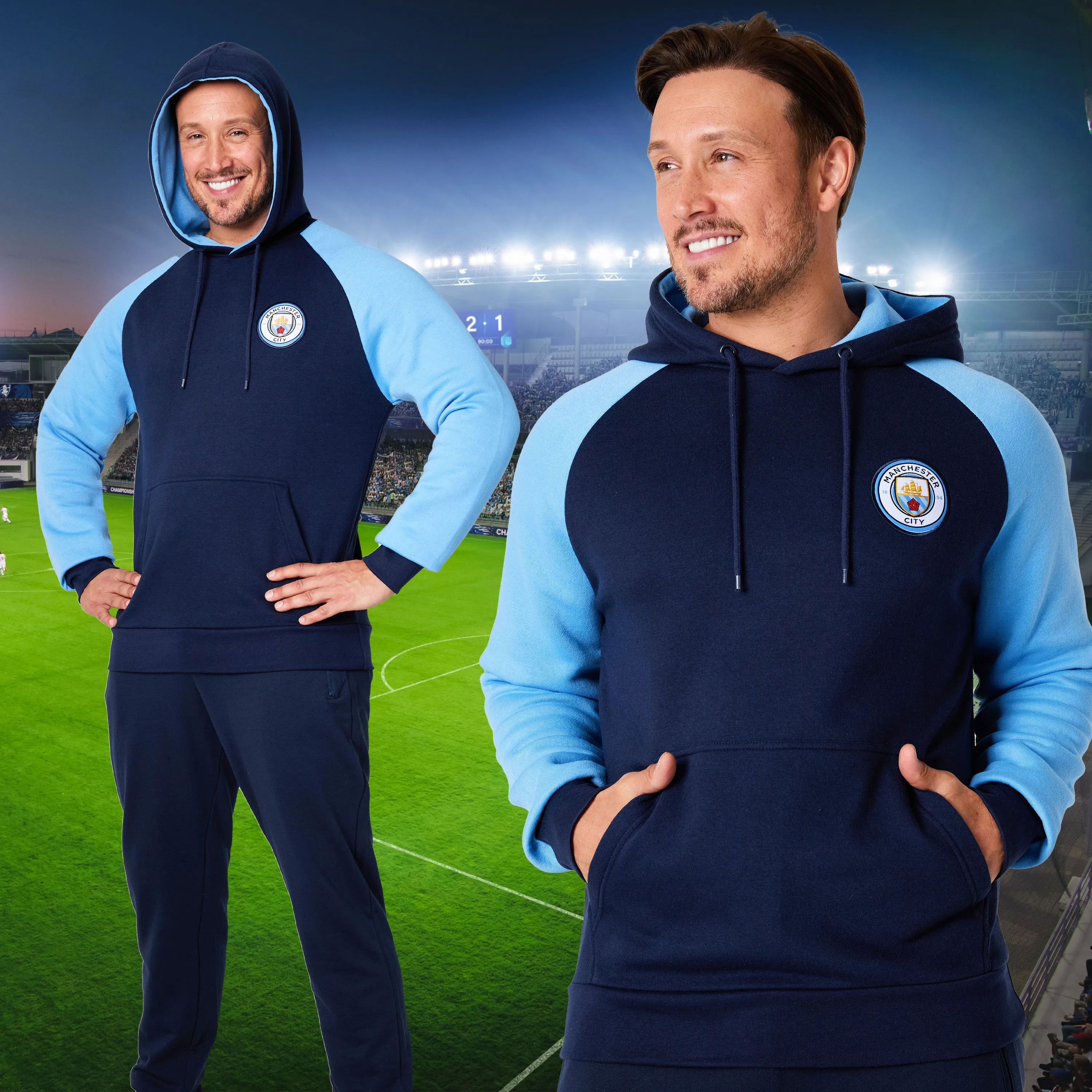 Manchester City F.C. Mens Hoodie with Kangaroo Pocket