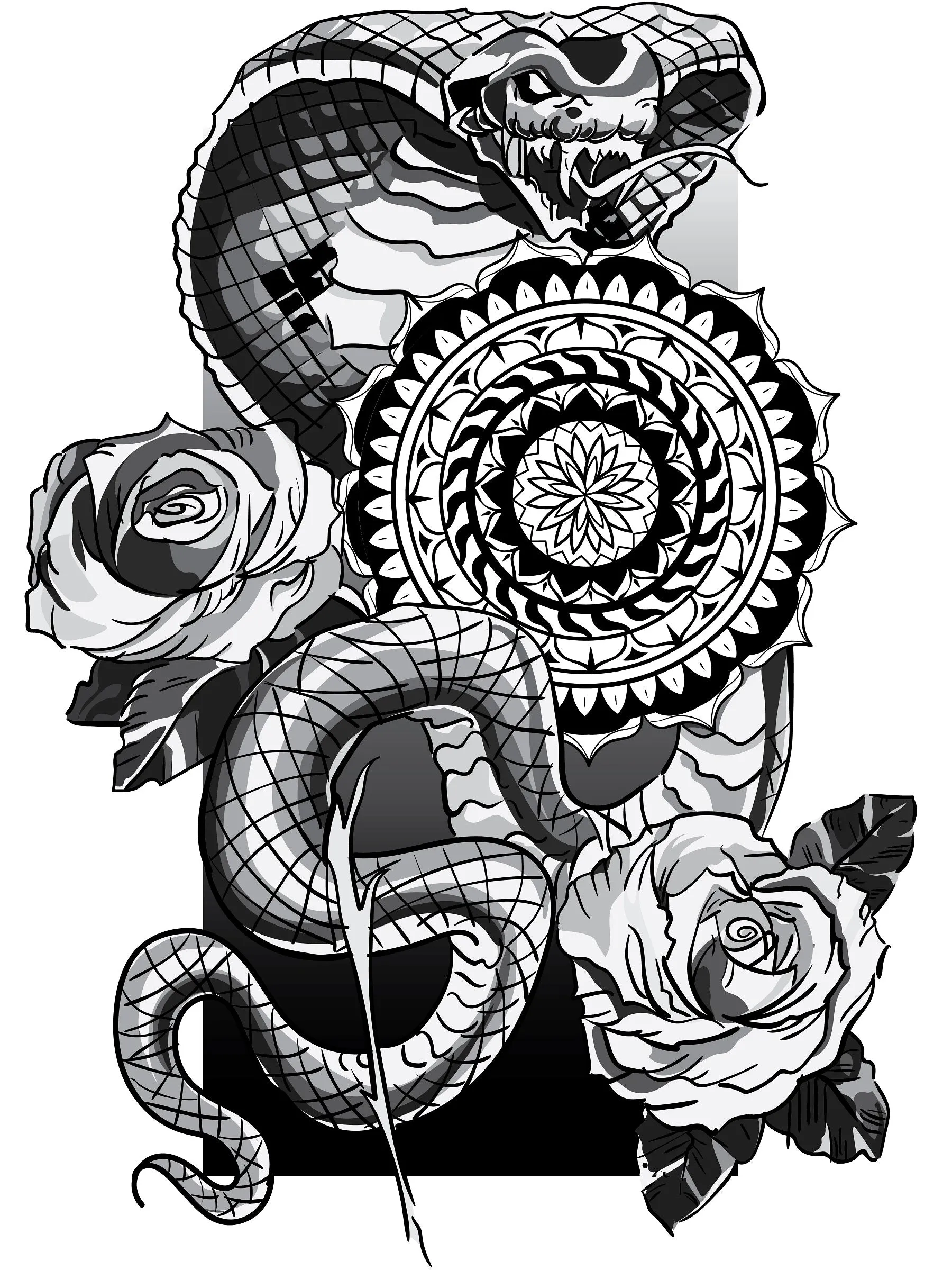 Mandala and Cobra Hoodie