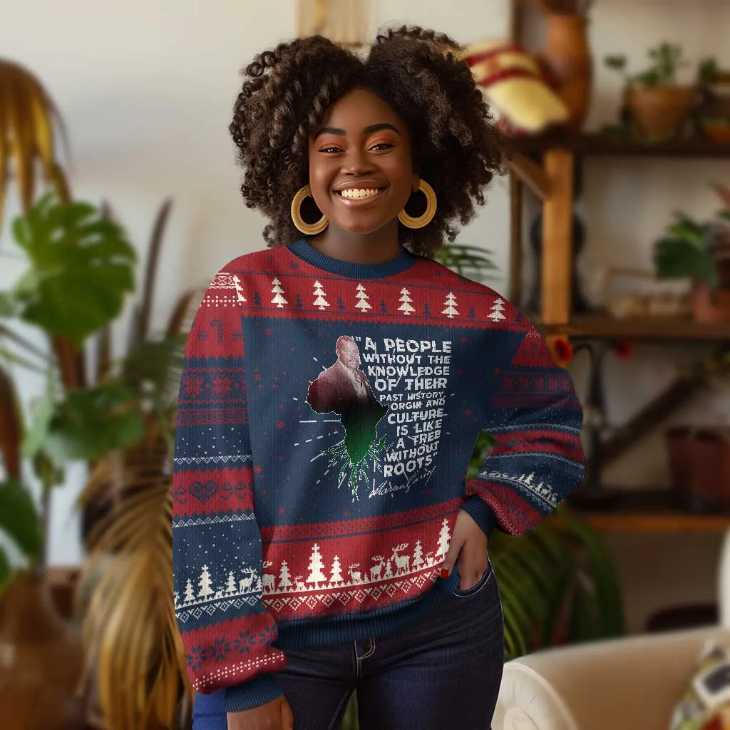 Marcus Garvey Ugly Christmas Sweater A People Without The Knowledge Of Their Past History Is Like A Tree Without Roots TS09