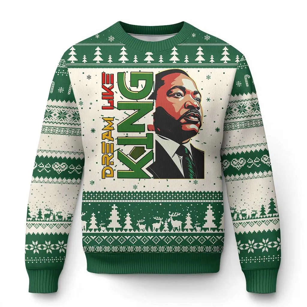 Martin Luther King Jr Ugly Christmas Sweater Dream Like King MLK Day Black History TS09