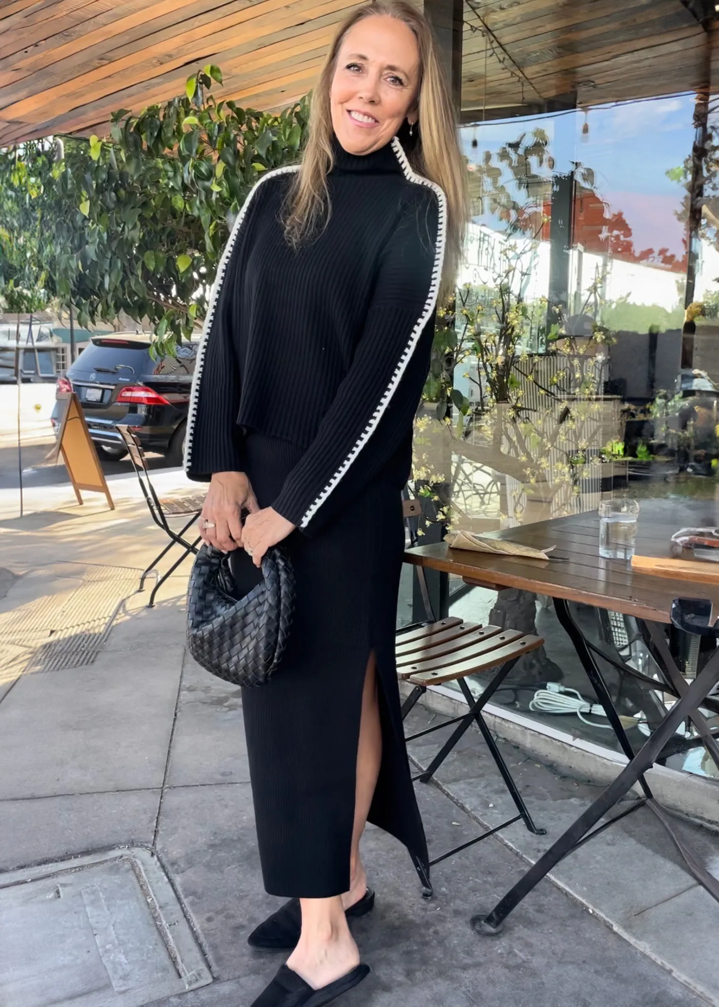 Marullo Stitch Cashmere Mock Neck Sweater for Women