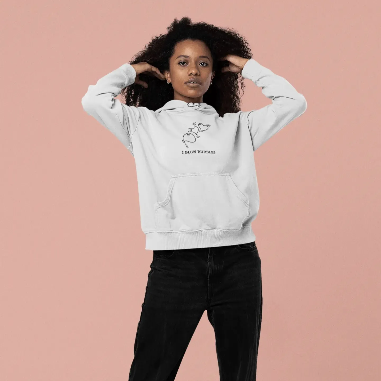 Matching I Blow Bubbles / I'm Bubbles Embroidered Unisex Hoodies