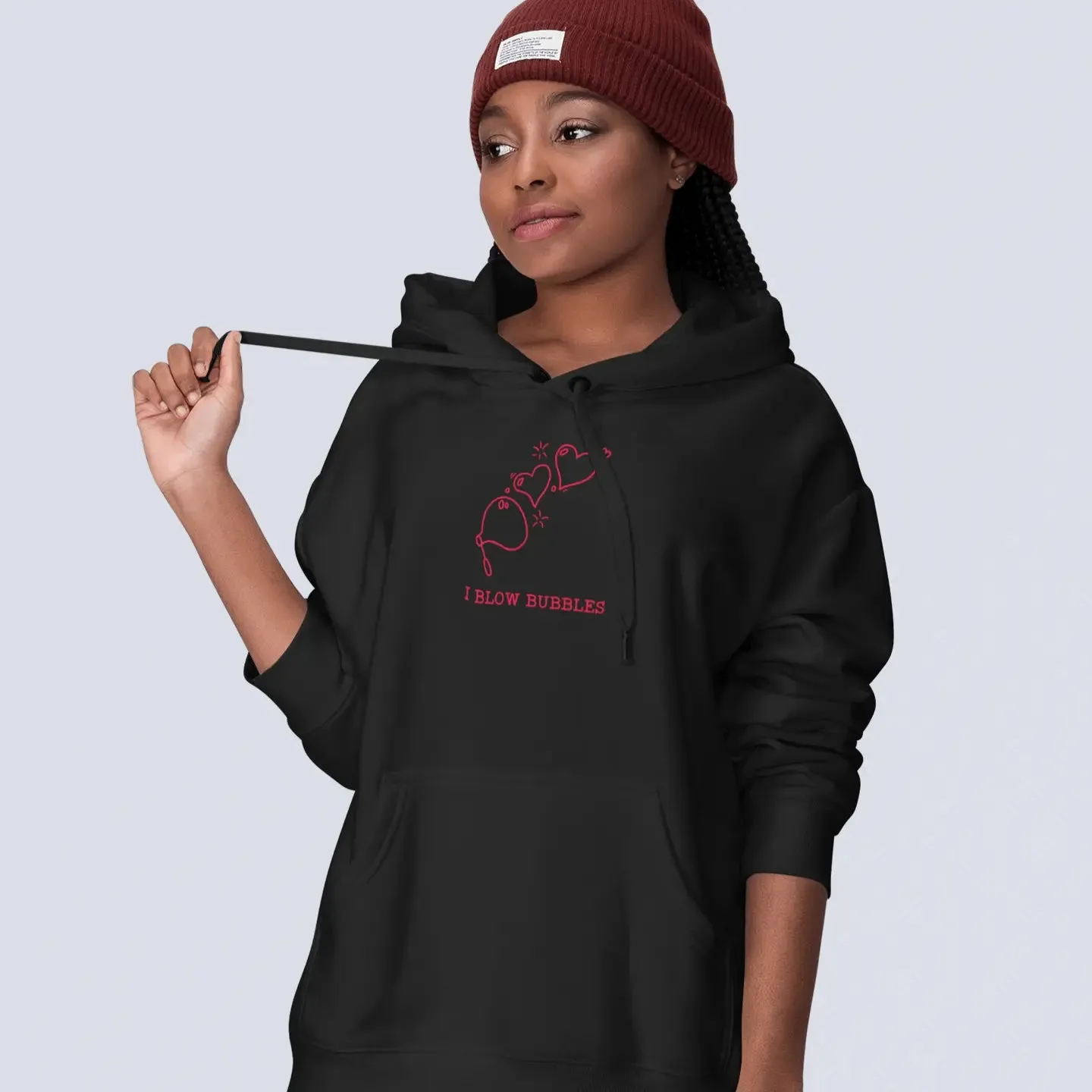 Matching I Blow Bubbles / I'm Bubbles Embroidered Unisex Hoodies