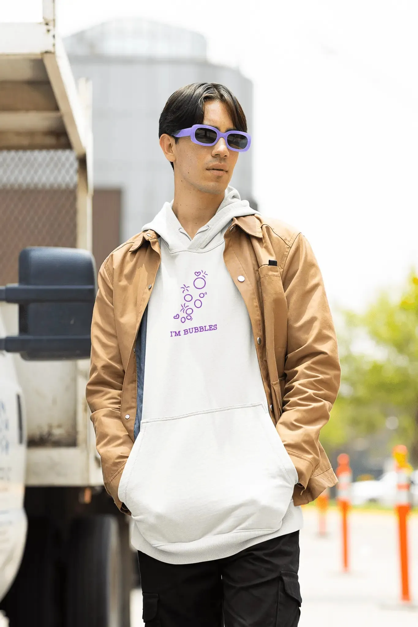 Matching I Blow Bubbles / I'm Bubbles Embroidered Unisex Hoodies