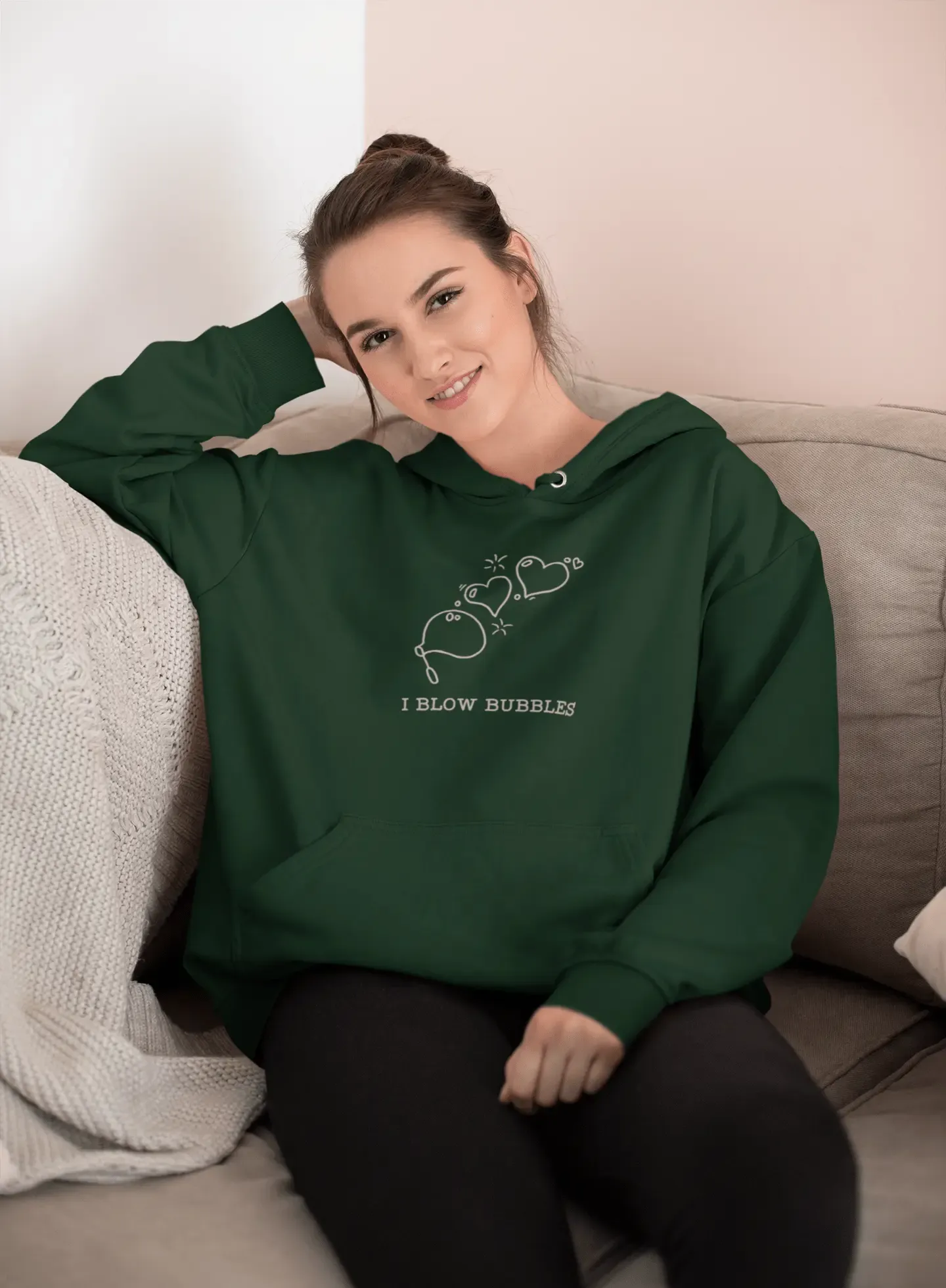 Matching I Blow Bubbles / I'm Bubbles Embroidered Unisex Hoodies