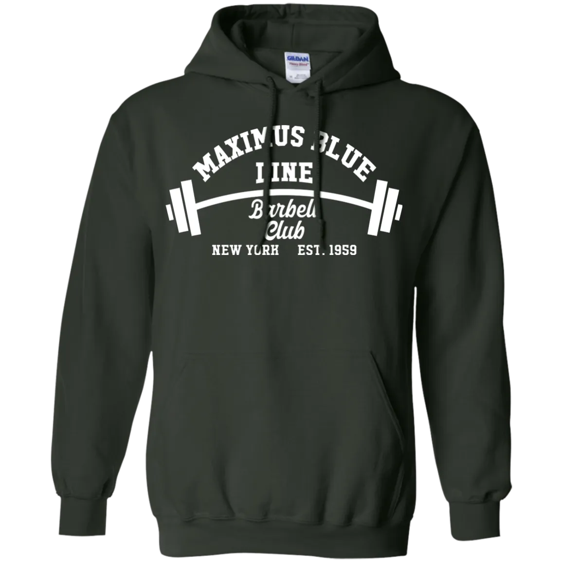Maximus Blue Line Barbell Club  Hoodie 8 oz.