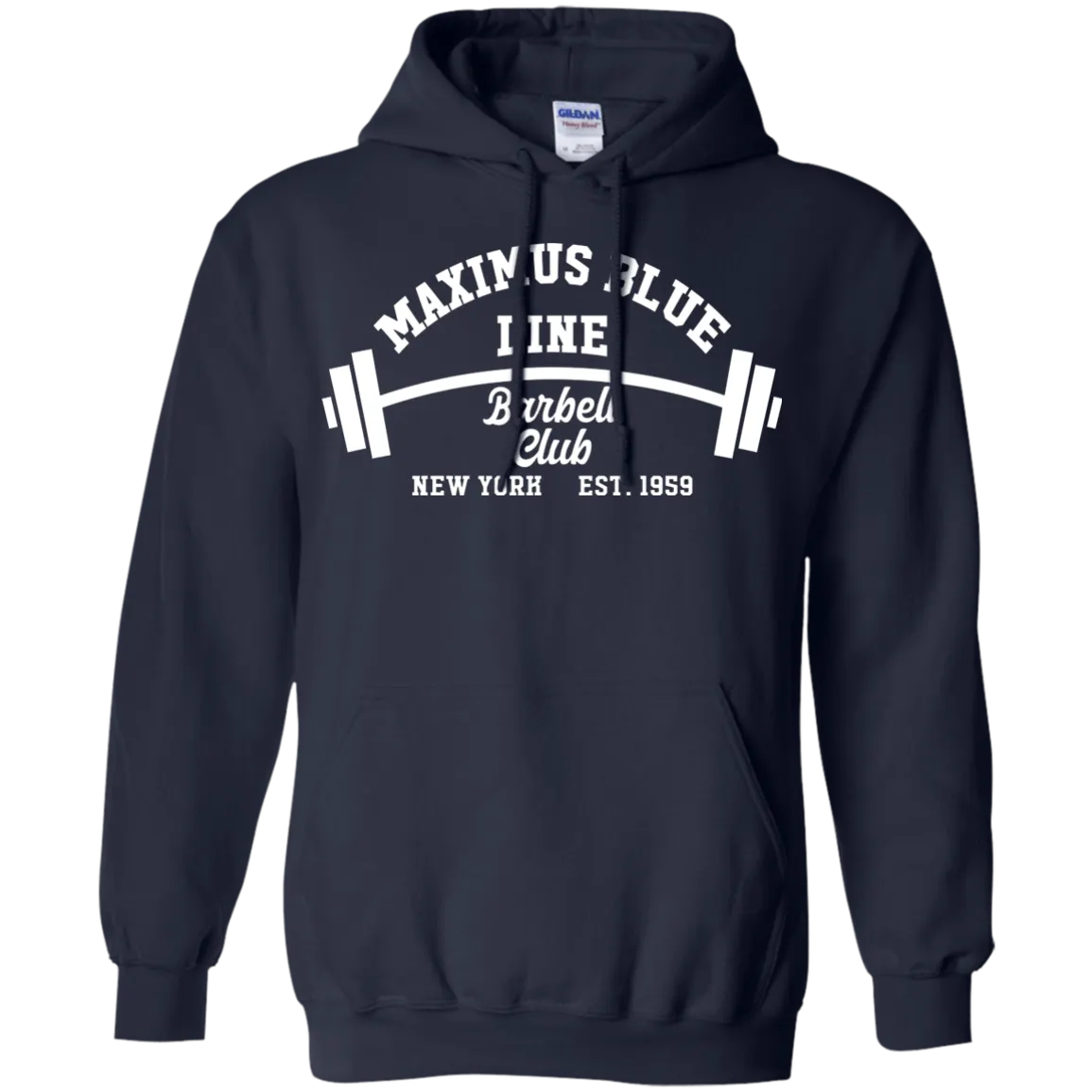 Maximus Blue Line Barbell Club  Hoodie 8 oz.