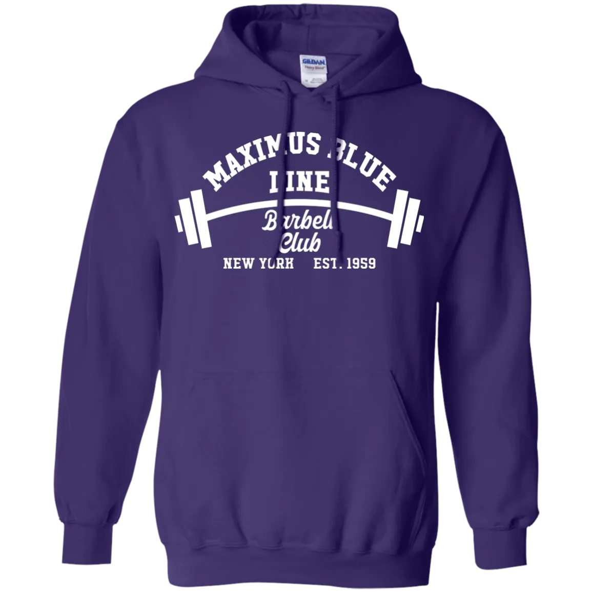Maximus Blue Line Barbell Club  Hoodie 8 oz.