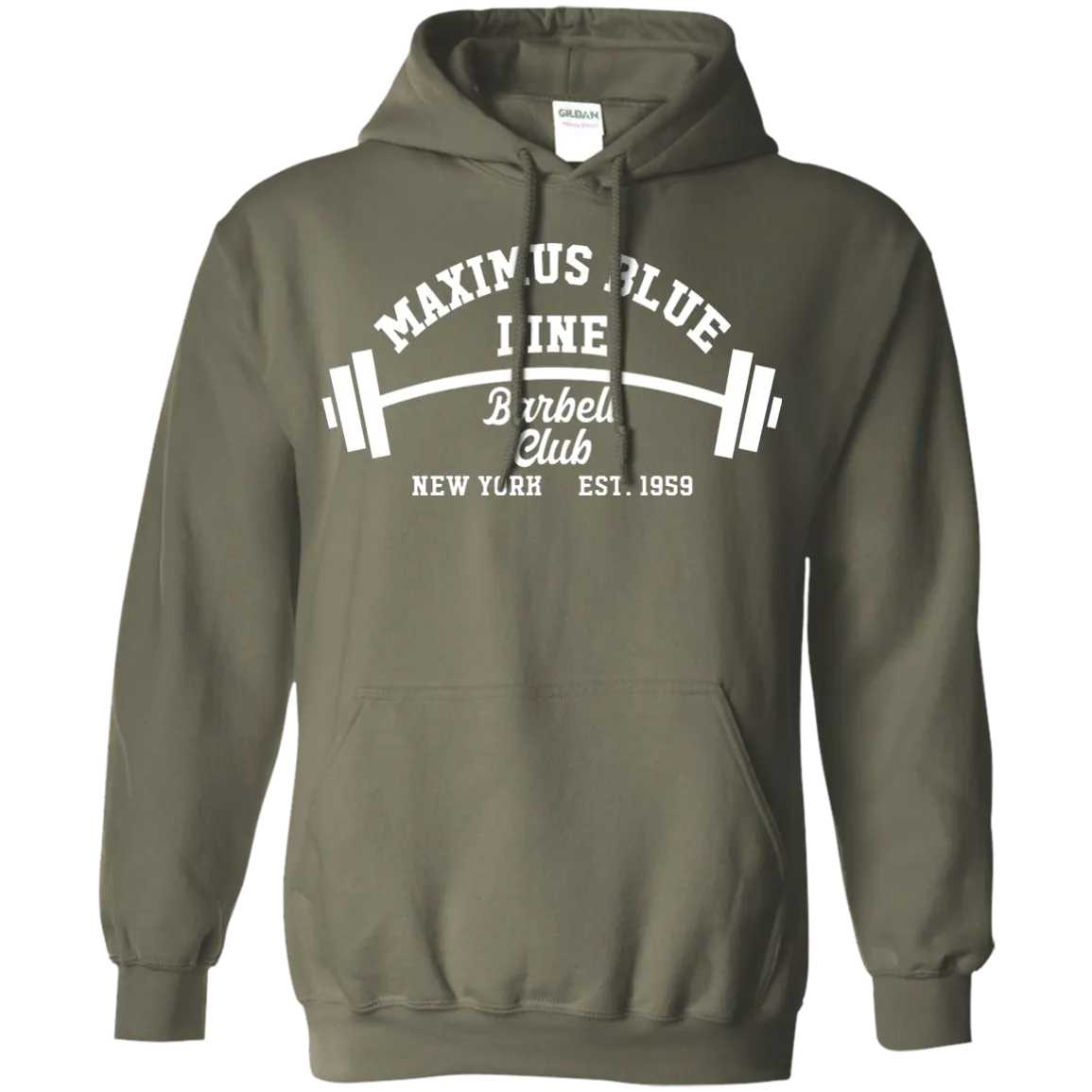 Maximus Blue Line Barbell Club  Hoodie 8 oz.