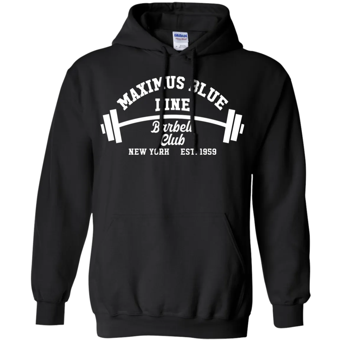 Maximus Blue Line Barbell Club  Hoodie 8 oz.