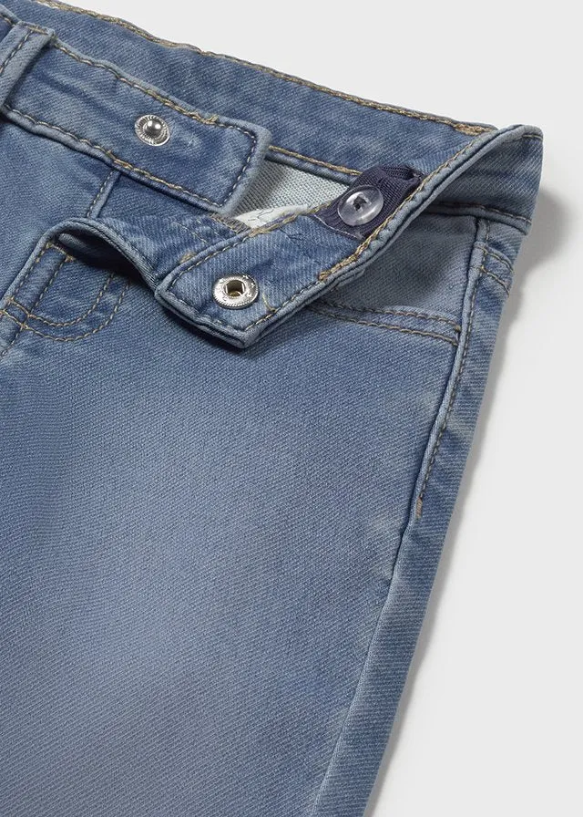 Mayoral 1117 Long Sleeve Shirt, Mayoral 1582 Medium Blue Denim Jeans and Mayoral 303 Yellow Cotton Jumper In Stock Now