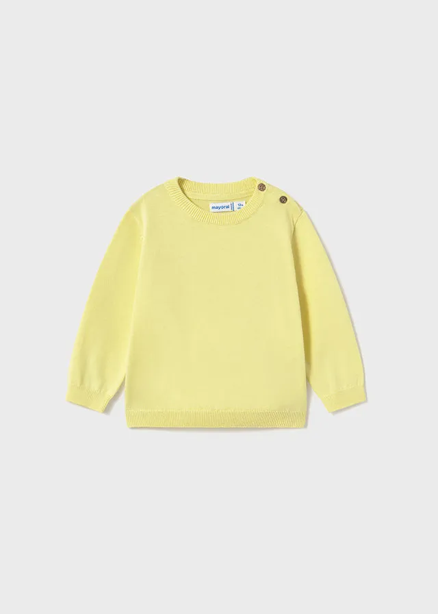 Mayoral 1117 Long Sleeve Shirt, Mayoral 1582 Medium Blue Denim Jeans and Mayoral 303 Yellow Cotton Jumper In Stock Now