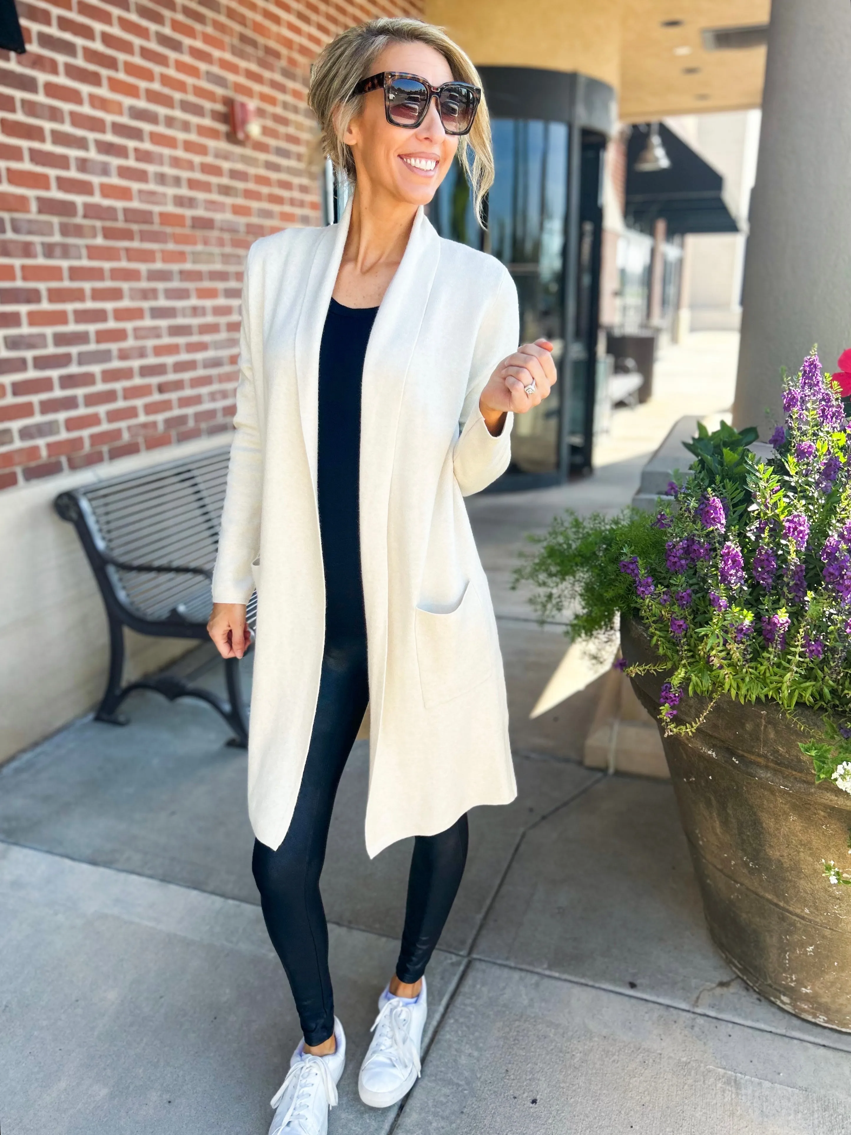 Melissa Knitted Long Sweater Cardigan (Cream)