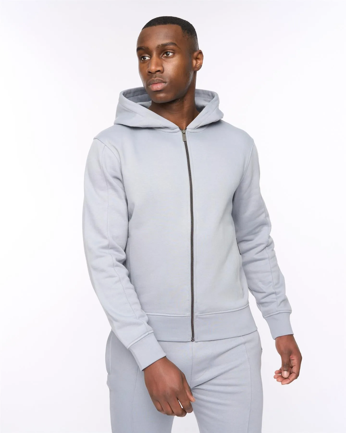 Mens Chemtars Zip Thru Hoodie Steel Blue