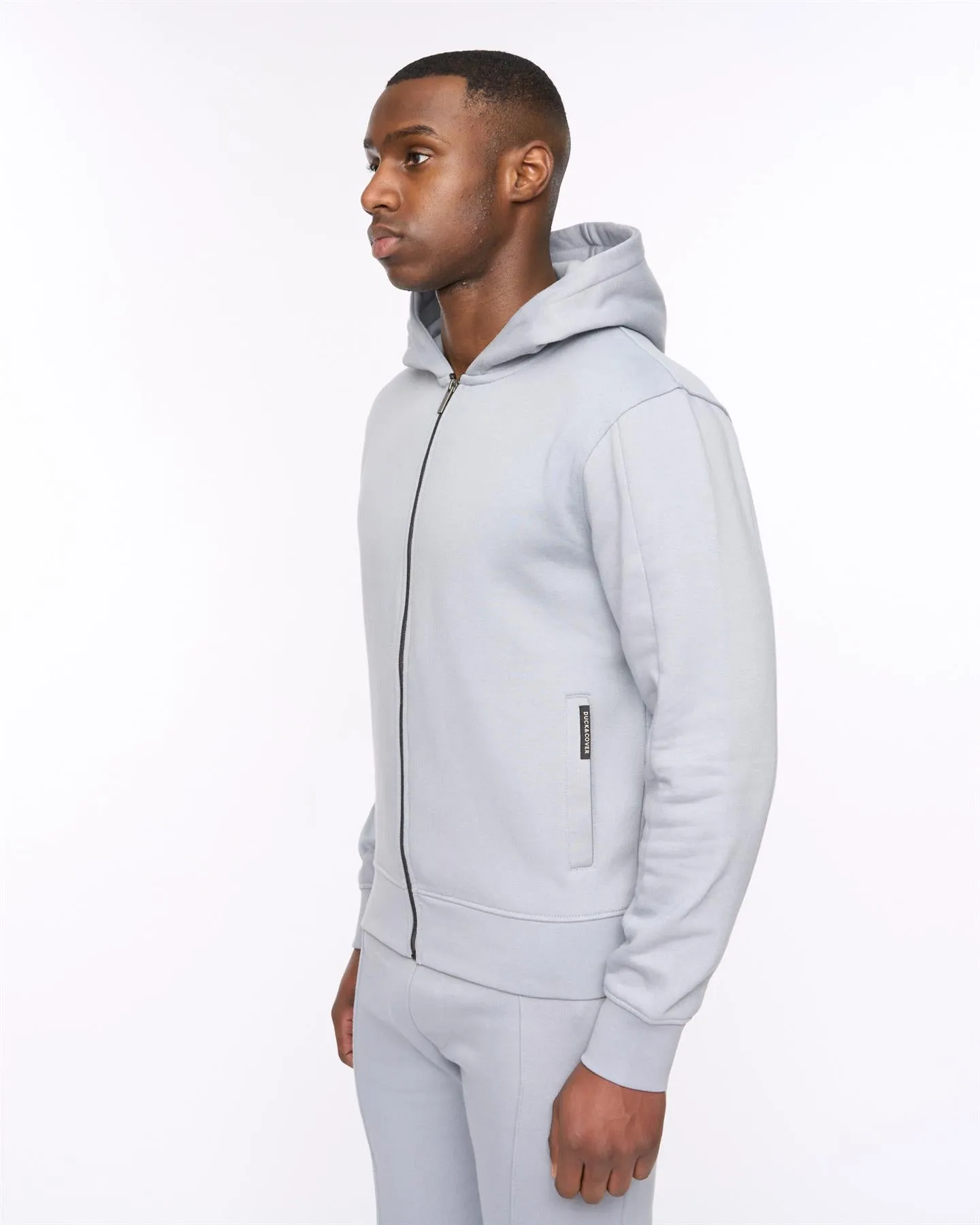 Mens Chemtars Zip Thru Hoodie Steel Blue
