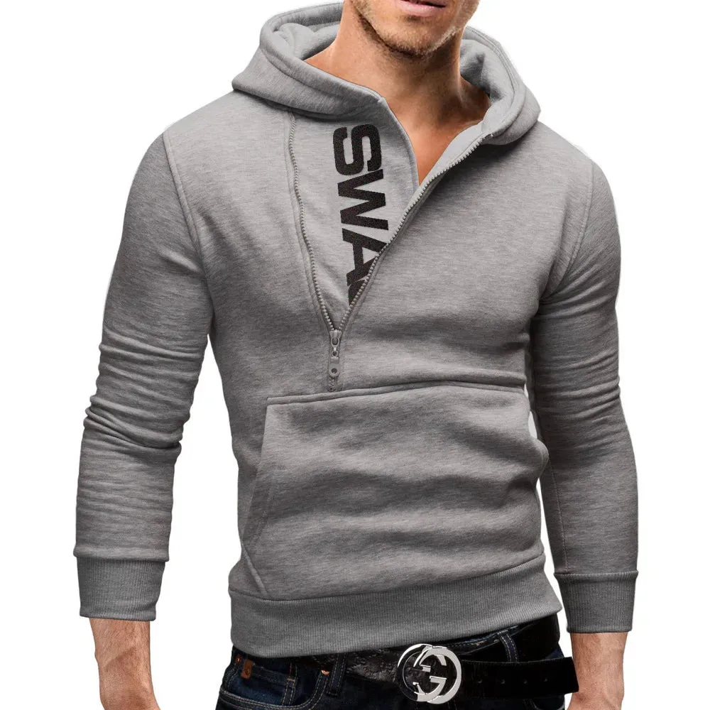 Men's zip-up hoodie - contemporary pullover with side zip for casual wear