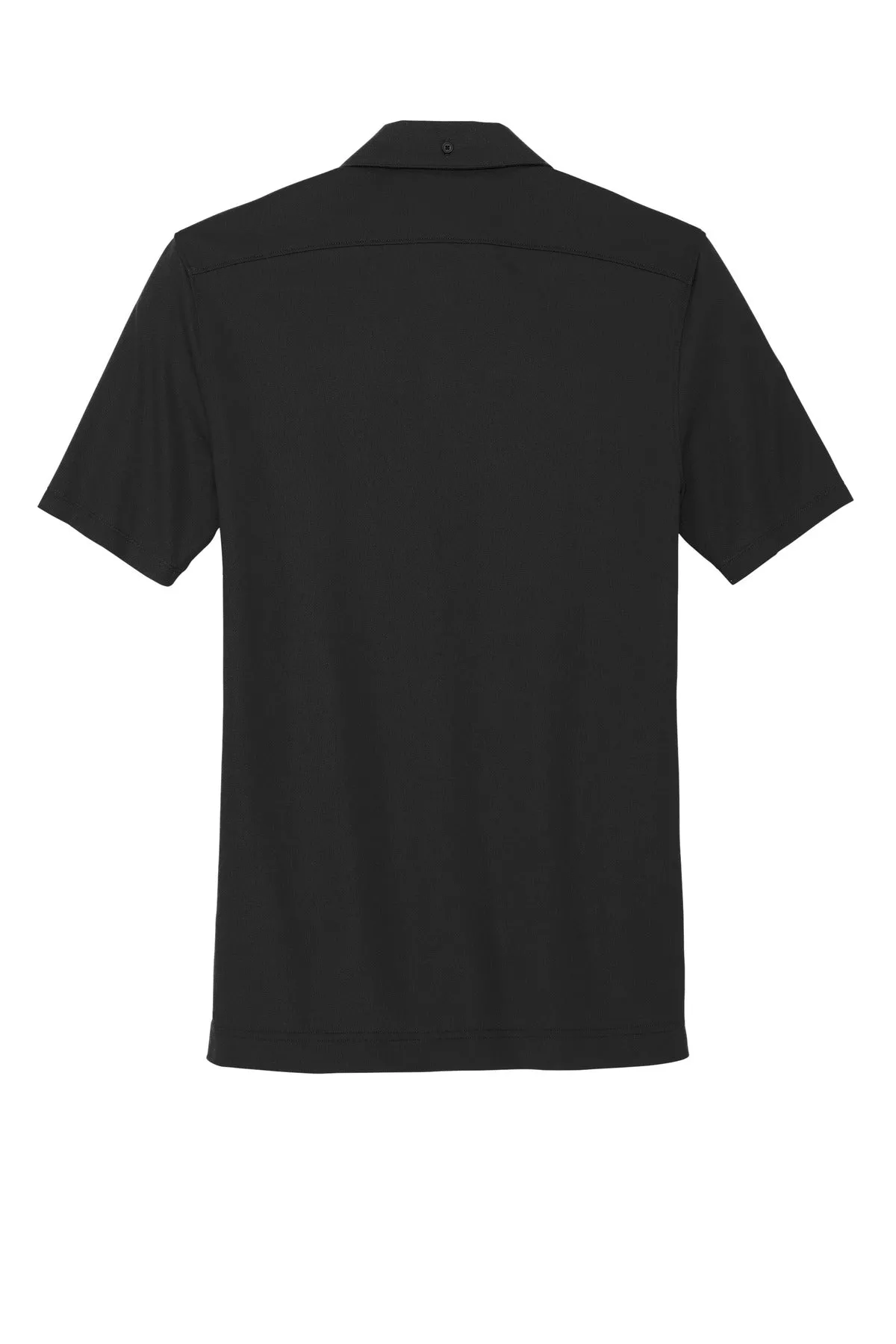 Mercer Mettle Stretch Pique Full-Button Polo MM1006 Deep Black