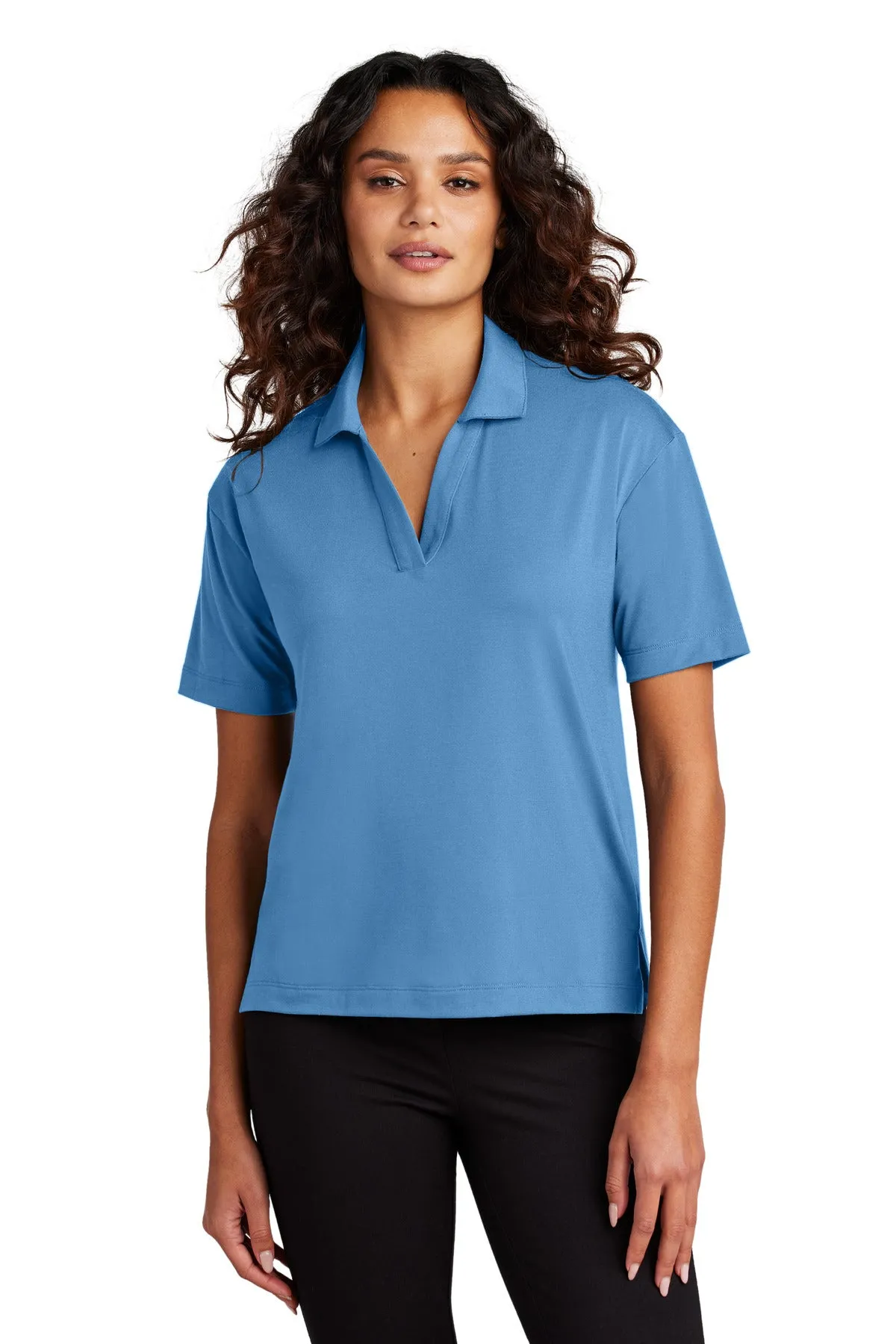 Mercer Mettle Women's Stretch Jersey Polo MM1015 Parisian Blue