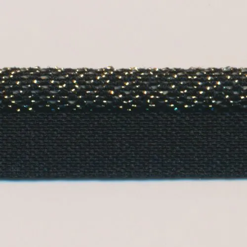 Metallic Stretch Piping (Gold) #50 Black