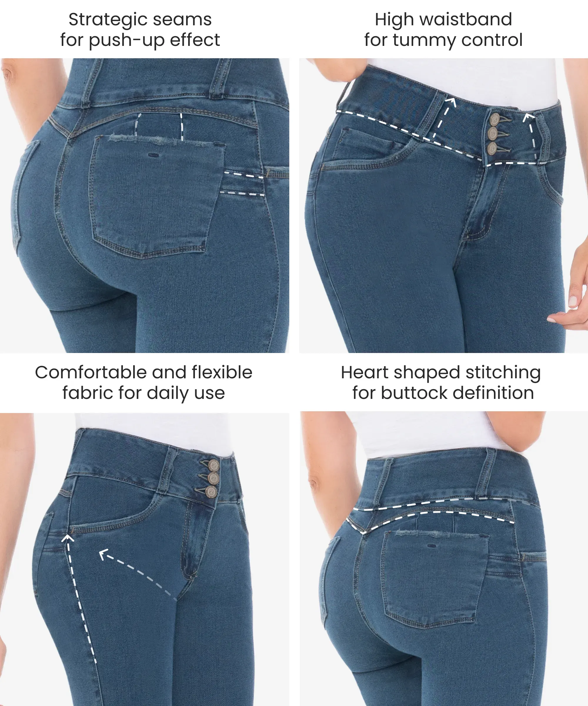 Mix Pack - 3 Push Up Jeans in styles 2122-2121-2104