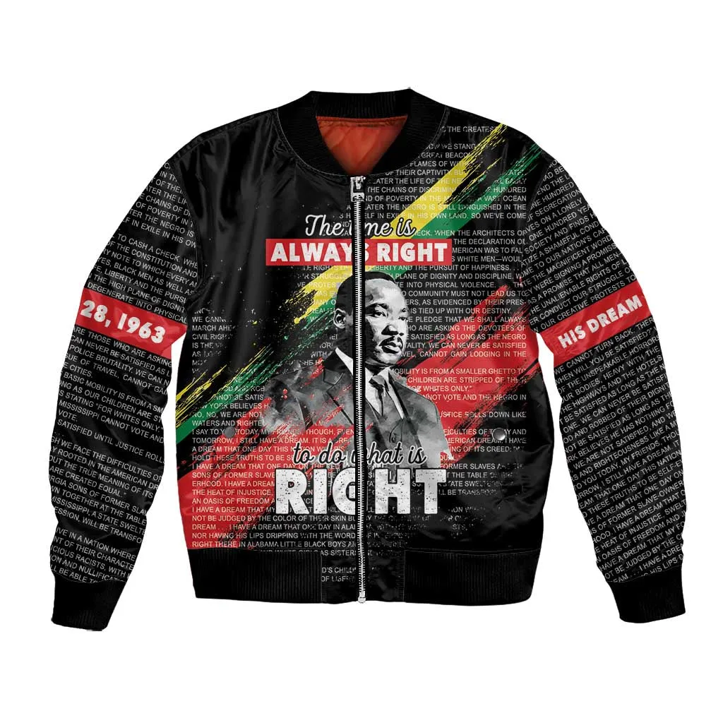 MLK Honoring The Legacy Bomber Jacket Black Version LT05
