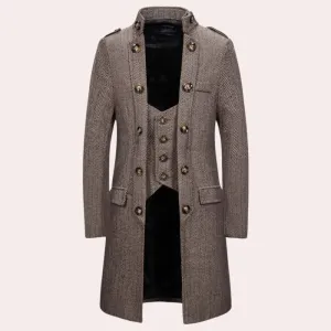 Modern Man's Stylish Mid-Length Johnny Jacket