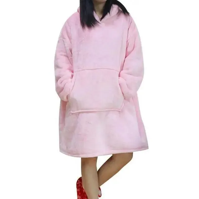 Modern Oversized Hoodie Blanket With Sleeves Sweatshirt Woman Fleece Hoody Women Pocket Female Hooded Oversized Hoodie Blanket Fleece Warm Cozy Blanket for Women One Size Fits All Men Women