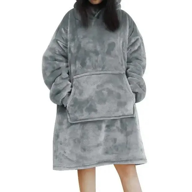 Modern Oversized Hoodie Blanket With Sleeves Sweatshirt Woman Fleece Hoody Women Pocket Female Hooded Oversized Hoodie Blanket Fleece Warm Cozy Blanket for Women One Size Fits All Men Women
