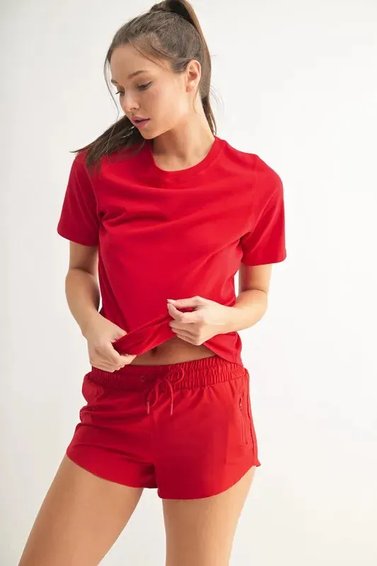 MONO B Round Neck Short Sleeve T-Shirt WH