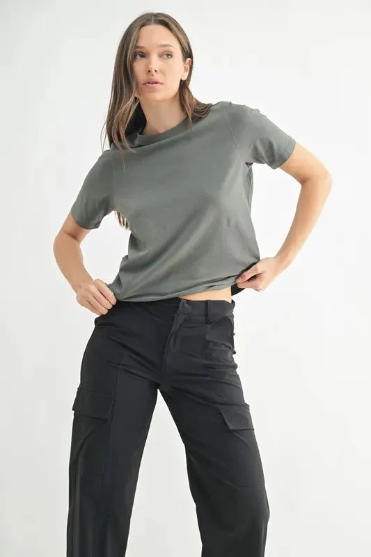 MONO B Round Neck Short Sleeve T-Shirt