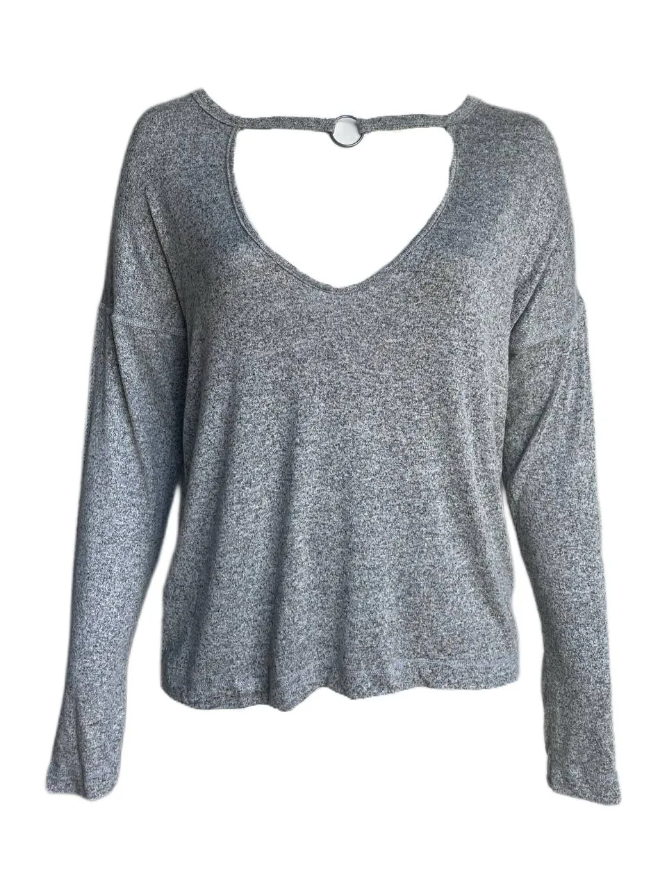 Moral Fiber Women's Plus Grey Cutout Front Sweater Size 2X NWT