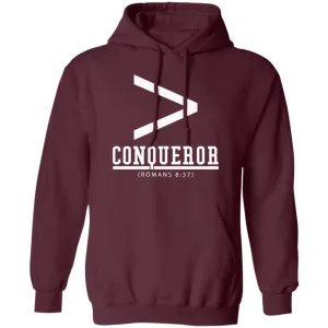 More Than a Conqueror Maroon (White) Hoodie