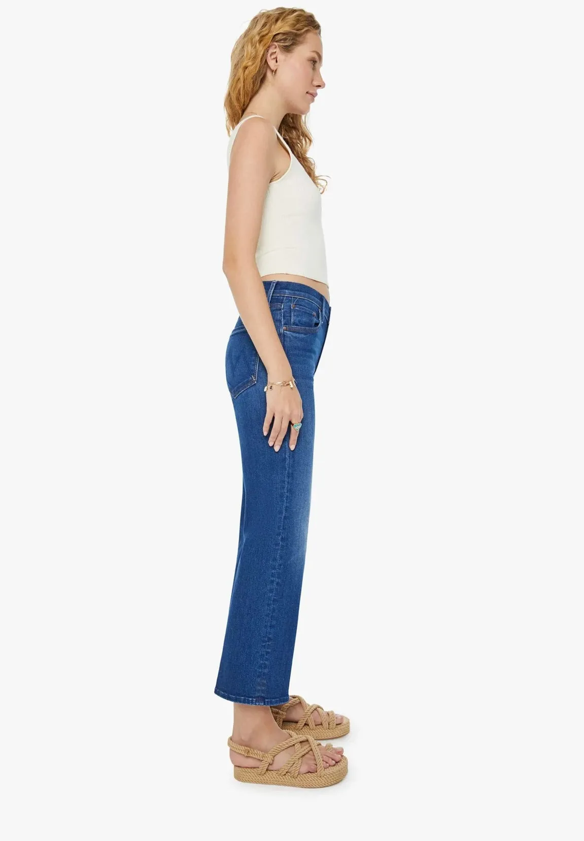 Mother The Mid Rise Rambler Zip Ankle in Coastal Colors