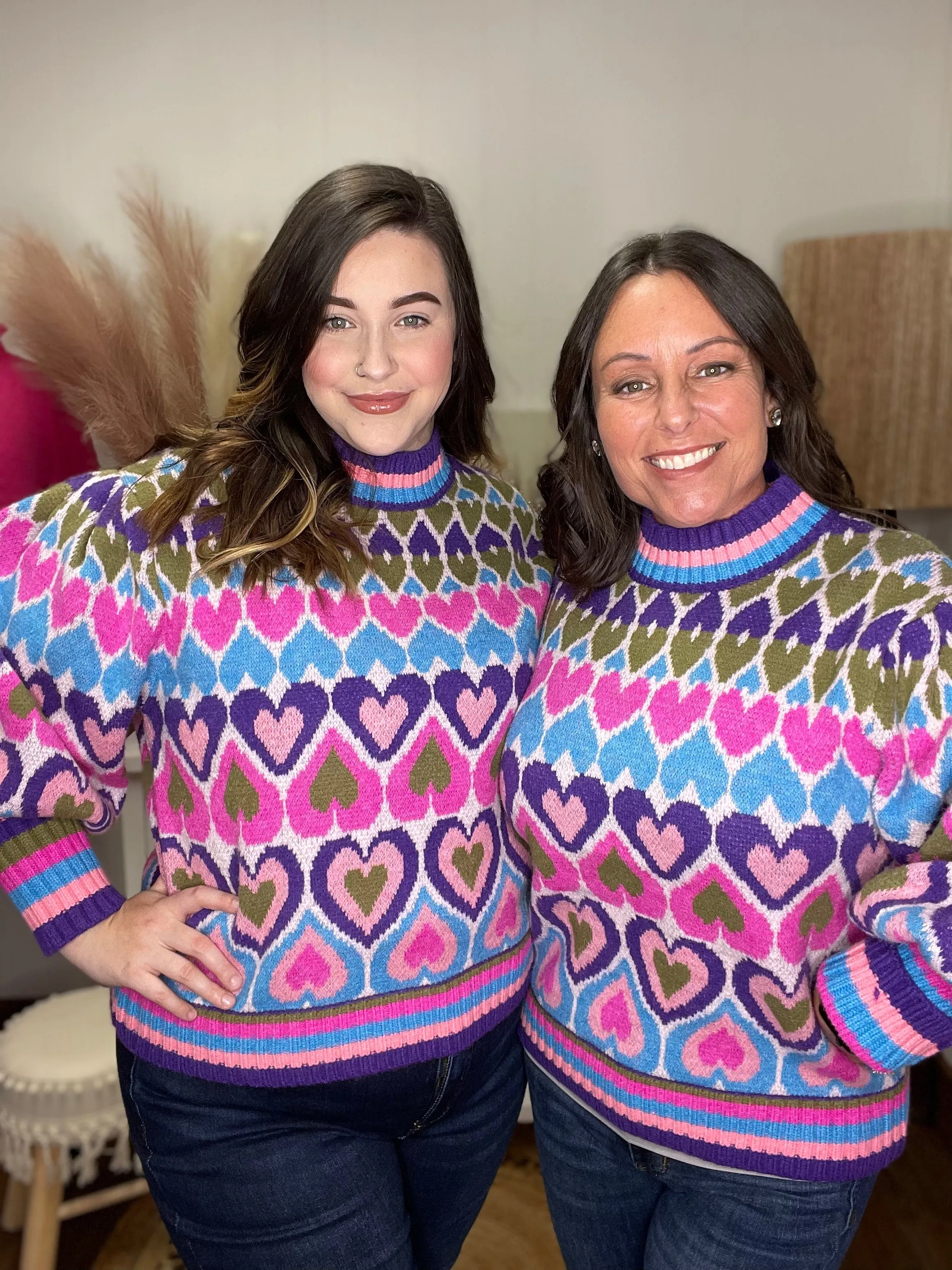 Multi Heart Novelty Sweater