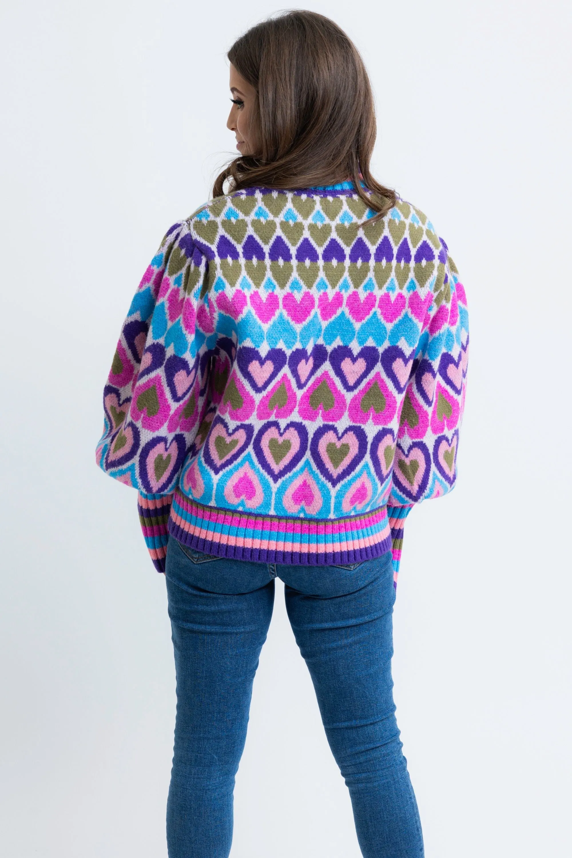 Multi Heart Novelty Sweater