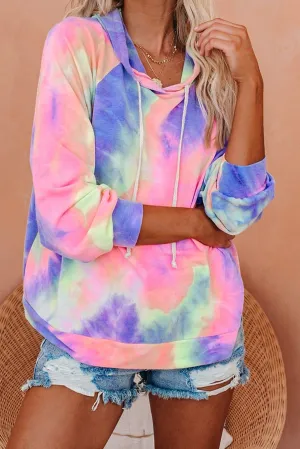Multicolor Tie-dye Knit Hoodie