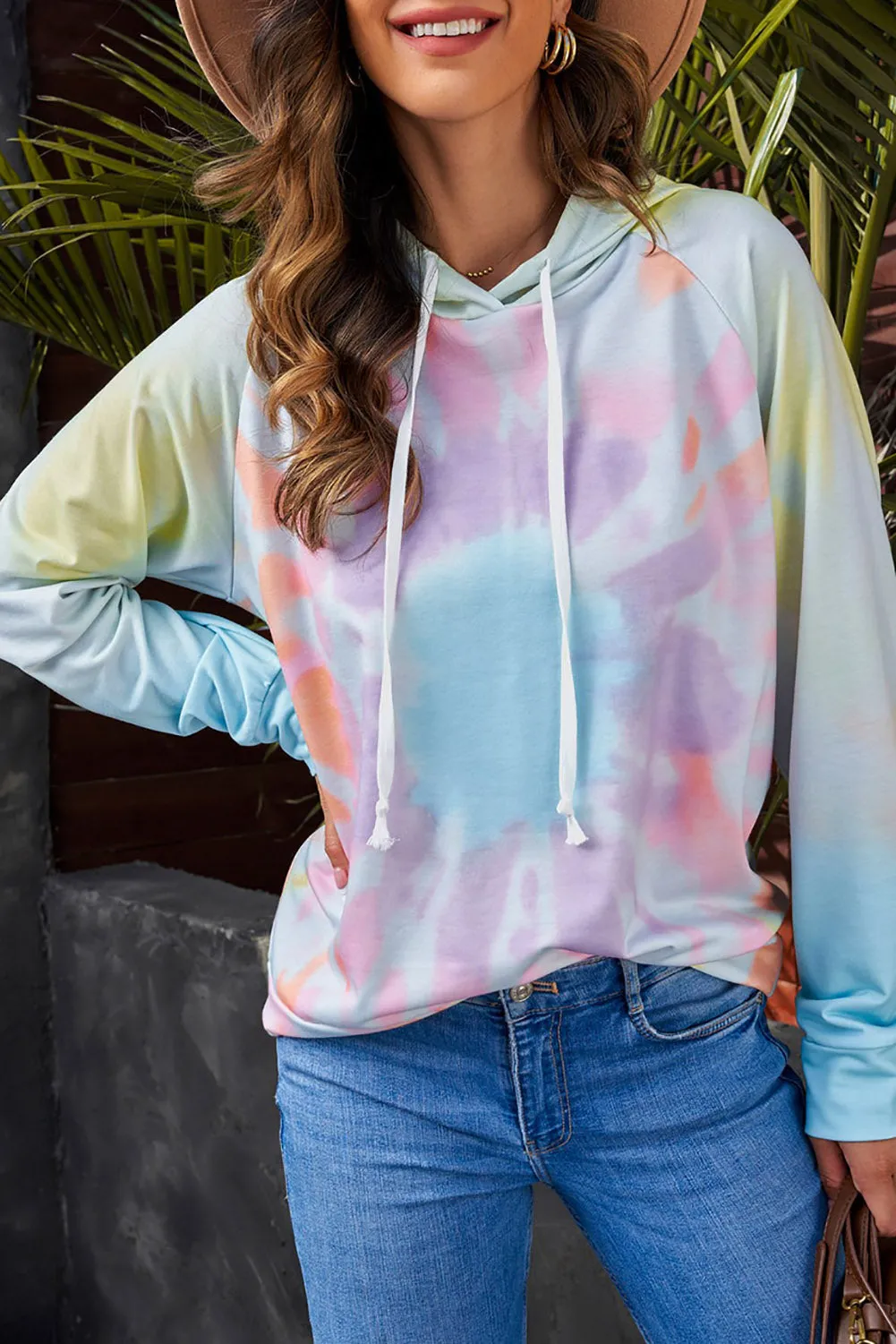 Multicolor Tie-dye Knit Hoodie