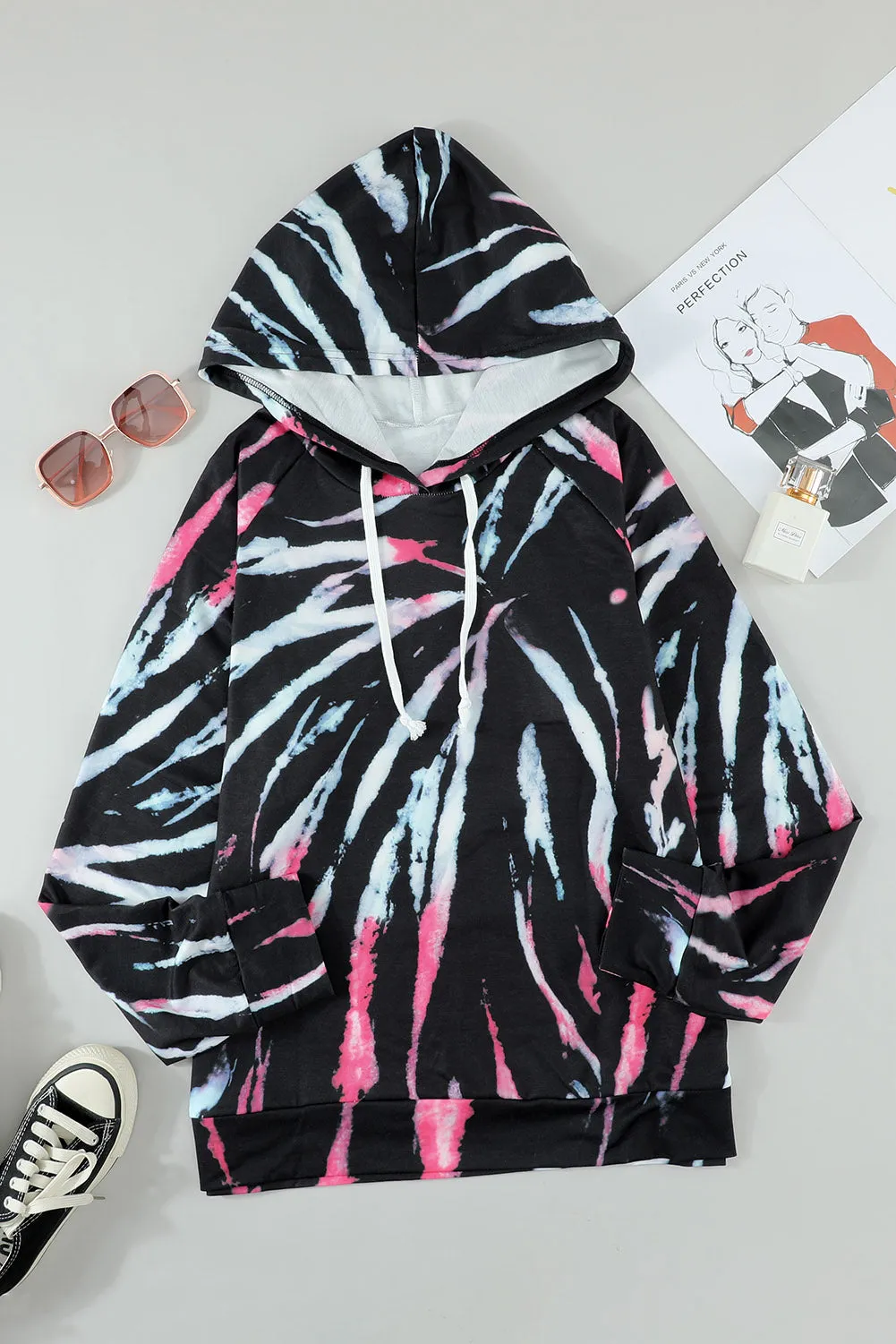 Multicolor Tie-dye Knit Hoodie