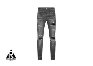 MX1 Black Leather Patch Denim "Grey"