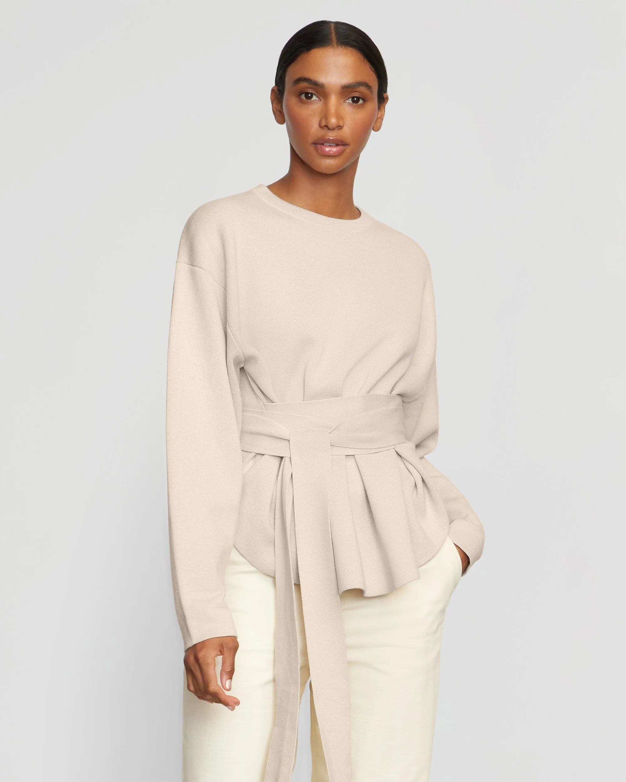Nara Tie-Front Knit Sweater