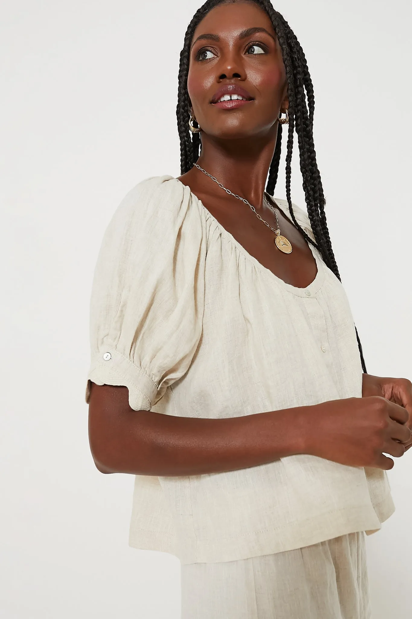 Natural Linen Tully Top