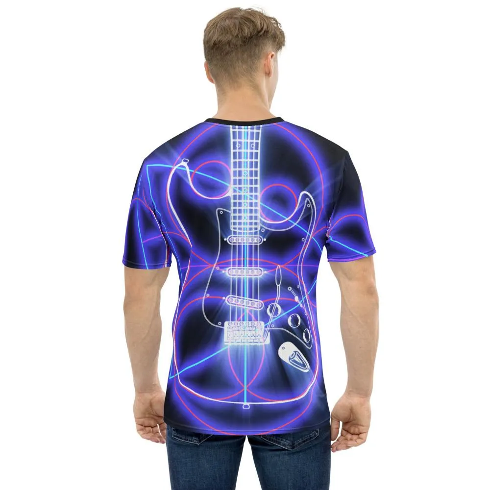 Neon Guitar Geometry STR All-Over Print T-Shirt