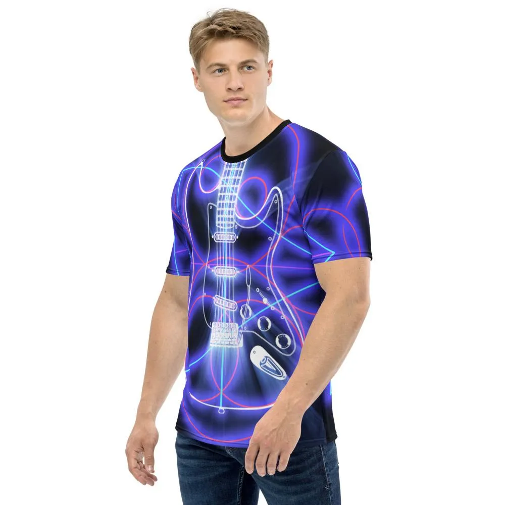 Neon Guitar Geometry STR All-Over Print T-Shirt